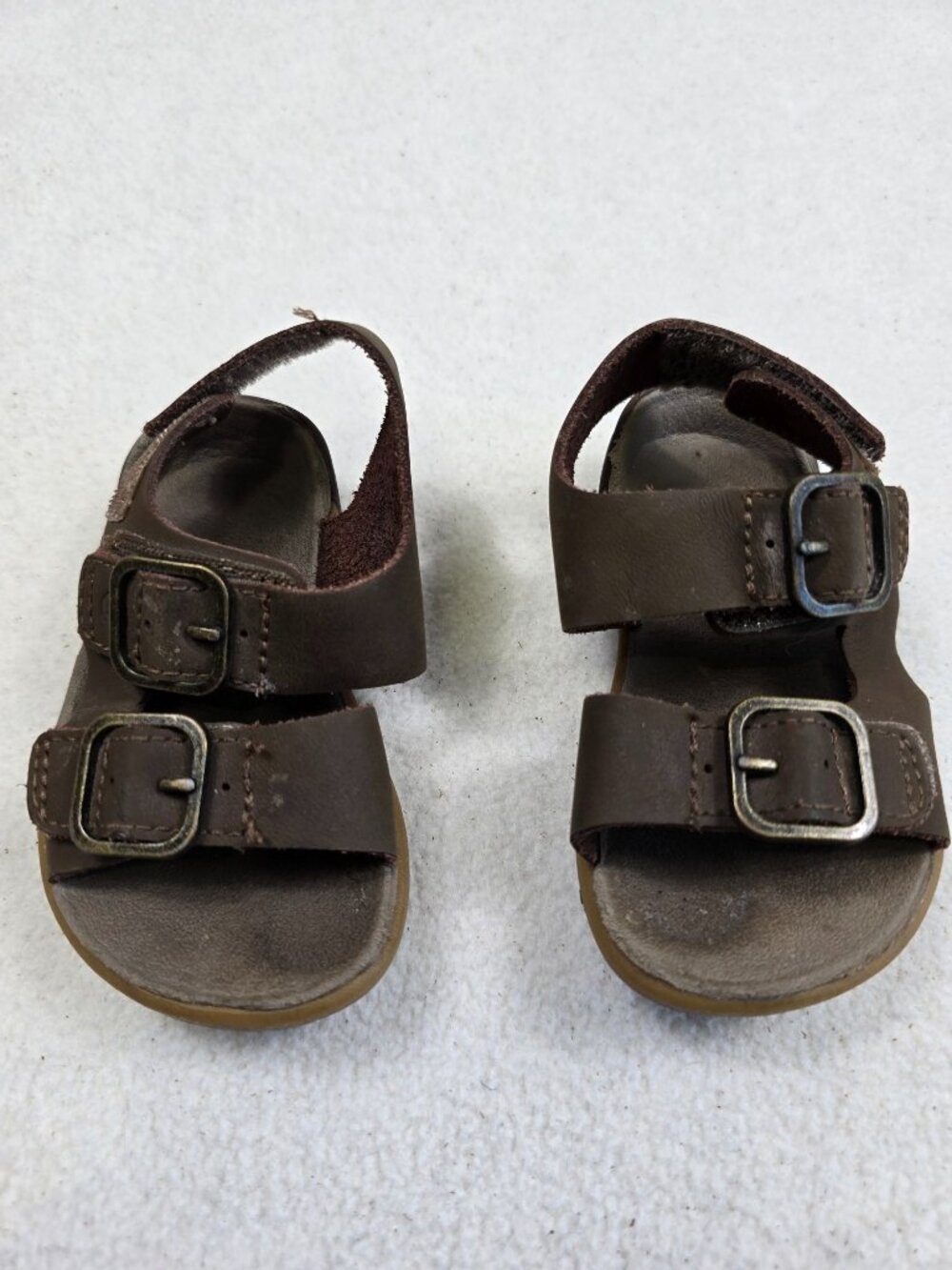 Toddler Leather Strap Sandals Brown Size 4M Bare Steps